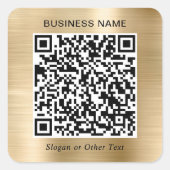 Zakelijke QR-code Goud Vierkante Sticker (Voorkant)