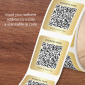 Zakelijke QR-code Goud Vierkante Sticker
