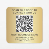 Zakelijke QR-code Goud Vierkante Sticker