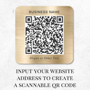 Zakelijke QR-code Goud Vierkante Sticker