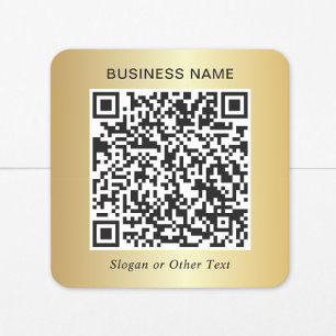 Zakelijke QR-code Goud Vierkante Sticker
