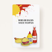 Zakelijke QR-code Hamburger Hotdog Badge (Voorkant)