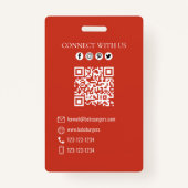 Zakelijke QR-code Hamburger Hotdog Badge (Achterkant)