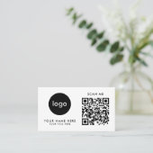 Zakelijke QR-code Logo Moderne Witte Ontwerp Visitekaartje (Staand voorkant)