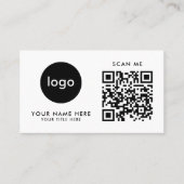 Zakelijke QR-code Logo Moderne Witte Ontwerp Visitekaartje (Voorkant)