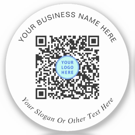 Zakelijke QR Code Logo Promotie Sticker (Voorkant)