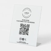 Zakelijke QR code Logo Social Handle website Winke Reclamebord Met Voetstuk (Voorkant)