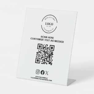 Zakelijke QR code Logo Social Handle website Winke Reclamebord Met Voetstuk