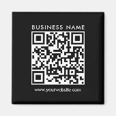 Zakelijke QR-code Logo Tekst Zwart Sjabloon Vierka Magneet (Voorkant)