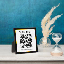Zakelijke QR-code met boven- en ondertekst, zwart 