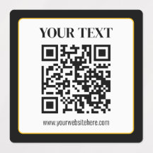 Zakelijke QR-code met boven- en ondertekst, zwart