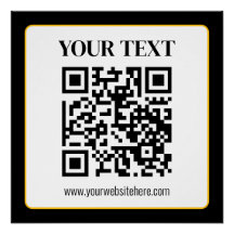 Zakelijke QR-code met boven- en ondertekst, zwart 