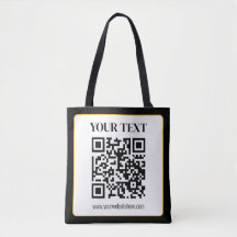 Zakelijke QR-code met boven- en ondertekst, zwart