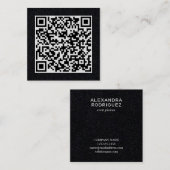  zakelijke QR-code minimaal zwart Vierkante Visitekaartje (Voorkant / Achterkant)