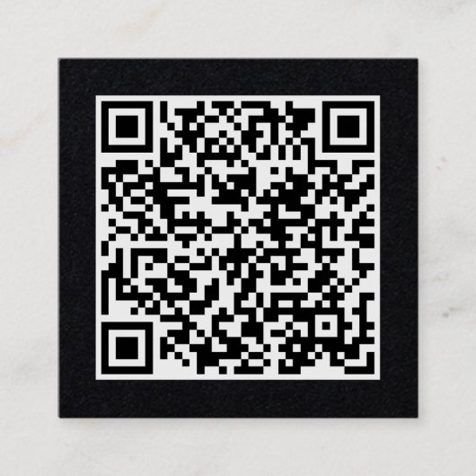  zakelijke QR-code minimaal zwart Vierkante Visitekaartje (Voorkant)