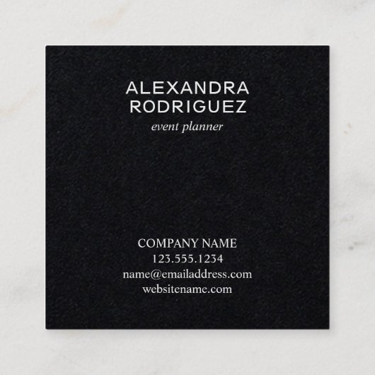  zakelijke QR-code minimaal zwart Vierkante Visitekaartje (Achterkant)