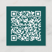 zakelijke QR-code Minimale Blauwgroen Vierkante Visitekaartje (Voorkant)