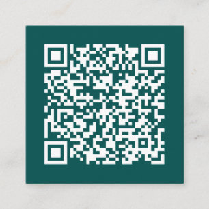 zakelijke QR-code Minimale Blauwgroen Vierkante Visitekaartje
