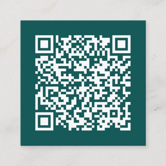 zakelijke QR-code Minimale Blauwgroen Vierkante Visitekaartje (Voorkant)