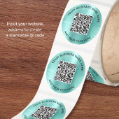 Zakelijke QR-code Mintgroen Ronde Sticker