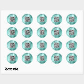 Zakelijke QR-code Mintgroen Ronde Sticker (Vel)