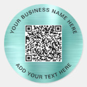Zakelijke QR-code Mintgroen Ronde Sticker (Voorkant)