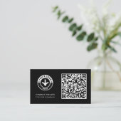 Zakelijke QR-code | Modern zwart ontwerp Visitekaartje (Staand voorkant)