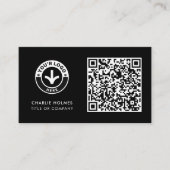 Zakelijke QR-code | Modern zwart ontwerp Visitekaartje (Voorkant)