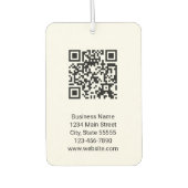 Zakelijke QR Code Naam Contact Info Zwart-wit Luchtverfrisser (Voorkant)