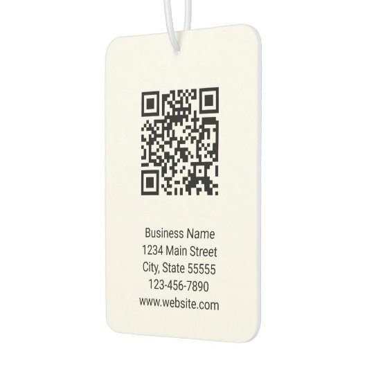 Zakelijke QR Code Naam Contact Info Zwart-wit Luchtverfrisser (Links)