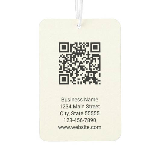 Zakelijke QR Code Naam Contact Info Zwart-wit Luchtverfrisser (Achterkant)