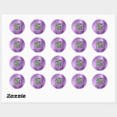 Zakelijke QR-code Paars Ronde Sticker (Vel)