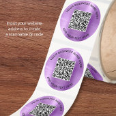 Zakelijke QR-code Paars Ronde Sticker