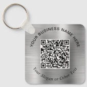 Zakelijke QR-code Promo Zilver Sleutelhanger (Voorkant)