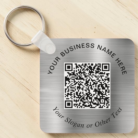 Zakelijke QR-code Promo Zilver Sleutelhanger