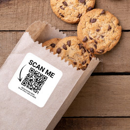 Zakelijke QR Code Promotie Wit Vierkante Sticker