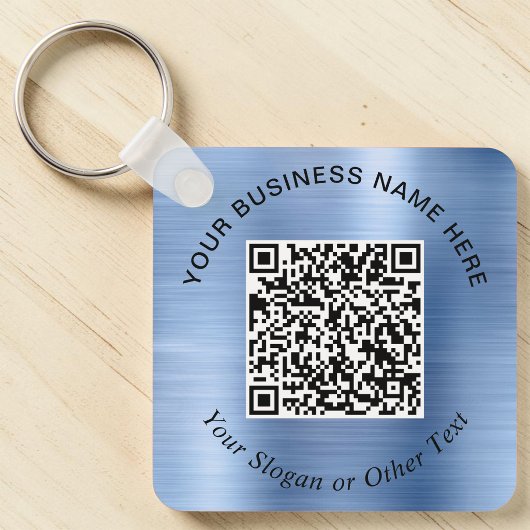 Zakelijke QR-code Promotioneel Blauw Sleutelhanger