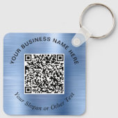 Zakelijke QR-code Promotioneel Blauw Sleutelhanger (Achterkant)