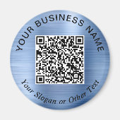 Zakelijke QR-code promotionele Blauwe Magneet (Voorkant)