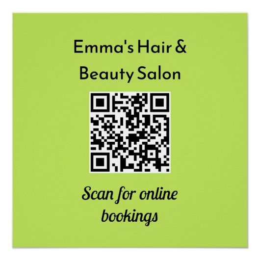 Zakelijke QR Code Promotionele Custom Beauty Salon Perfect Poster (Voorkant)
