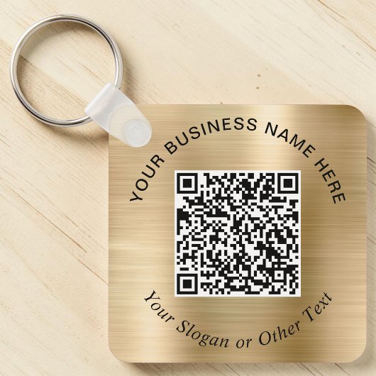 Zakelijke QR-code promotionele goud Sleutelhanger