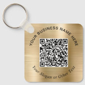 Zakelijke QR-code promotionele goud Sleutelhanger (Voorkant)