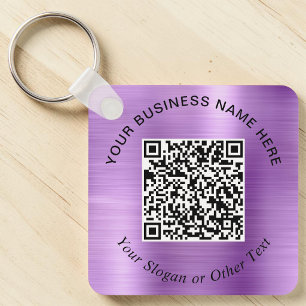 Zakelijke QR-code promotionele paars Sleutelhanger