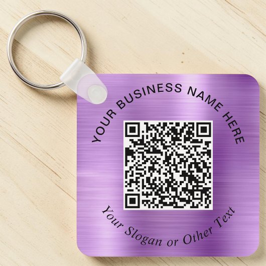 Zakelijke QR-code promotionele paars Sleutelhanger