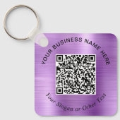 Zakelijke QR-code promotionele paars Sleutelhanger (Voorkant)