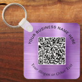 Zakelijke QR-code promotionele paars Sleutelhanger (Voorkant)