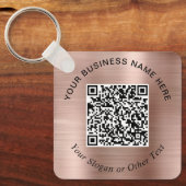 Zakelijke QR-code promotionele roze goud Sleutelhanger (Voorkant)