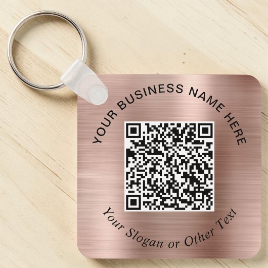 Zakelijke QR-code promotionele roze goud Sleutelhanger
