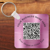 Zakelijke QR-code promotionele roze Sleutelhanger (Voorkant)