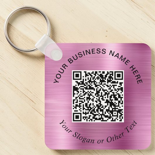 Zakelijke QR-code promotionele roze Sleutelhanger